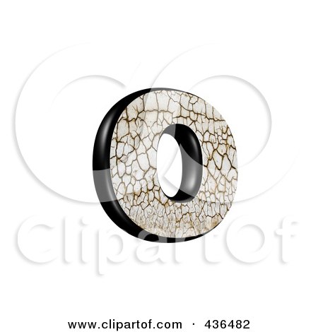 Royalty-Free (RF) Clipart Illustration of a 3d Cracked Earth Symbol; Lowercase Letter o by chrisroll