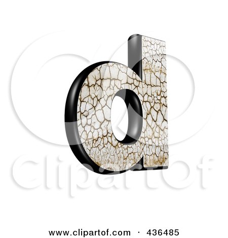 Royalty-Free (RF) Clipart Illustration of a 3d Cracked Earth Symbol; Lowercase Letter d by chrisroll