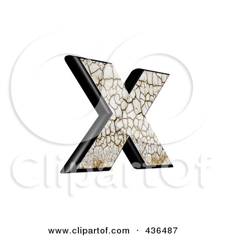 Royalty-Free (RF) Clipart Illustration of a 3d Cracked Earth Symbol; Lowercase Letter x by chrisroll
