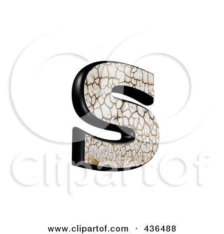 Royalty-Free (RF) Clipart Illustration of a 3d Cracked Earth Symbol; Lowercase Letter s by chrisroll