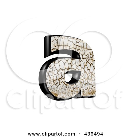 Royalty-Free (RF) Clipart Illustration of a 3d Cracked Earth Symbol; Lowercase Letter a by chrisroll