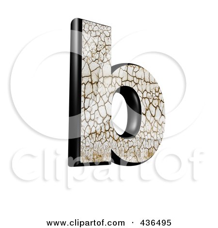 Royalty-Free (RF) Clipart Illustration of a 3d Cracked Earth Symbol; Lowercase Letter b by chrisroll