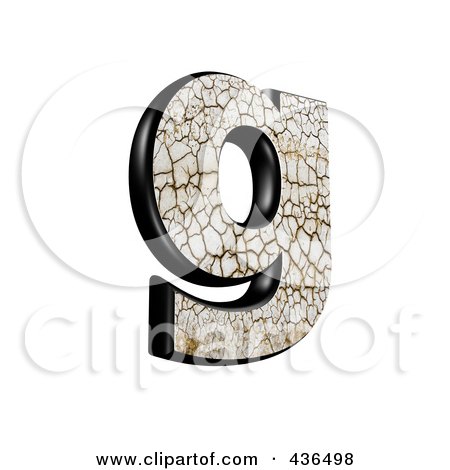 Royalty-Free (RF) Clipart Illustration of a 3d Cracked Earth Symbol; Lowercase Letter g by chrisroll