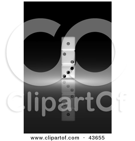Clipart Illustration of Three 3d Dice Stacked On Top Of One Another by stockillustrations