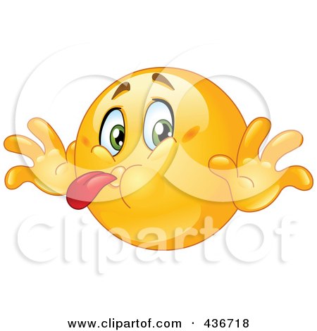 Royalty-Free (RF) Clipart Illustration of a Bratty Emoticon Sticking His Tongue Out by yayayoyo
