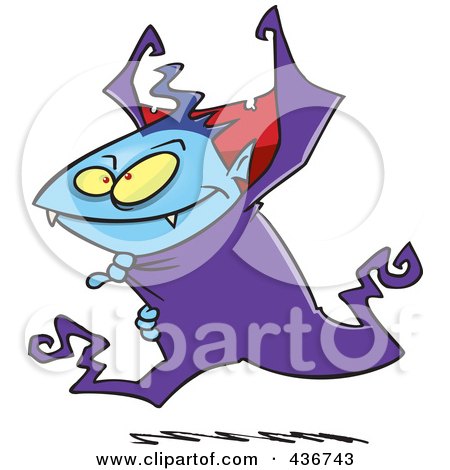 Royalty-Free (RF) Clipart Illustration of a Young Vampire by toonaday