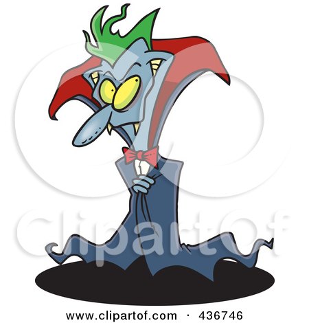 Royalty-Free (RF) Clipart Illustration of a Creepy Old Vampire by toonaday