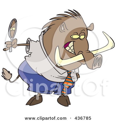 Royalty-Free (RF) Clipart Illustration of a Vain Boar Looking In A Mirror by toonaday