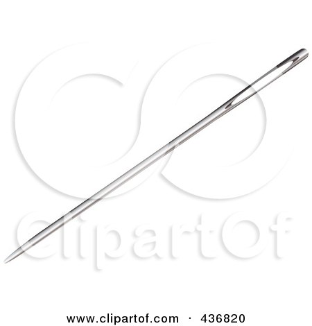 Royalty-Free (RF) Clipart Illustration of a 3d Sewing Needle by michaeltravers