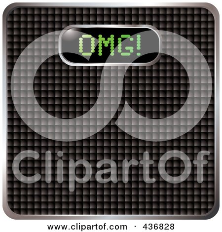 Royalty-Free (RF) Clipart Illustration of a 3d Black Weight Scale With OMG On The Display by michaeltravers