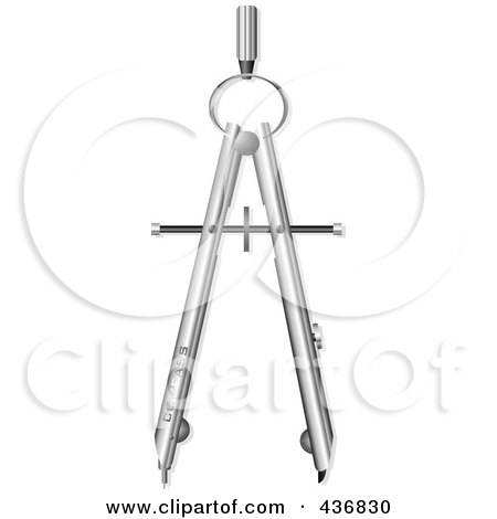 Royalty-Free (RF) Clipart Illustration of a 3d Drafting Compass by michaeltravers