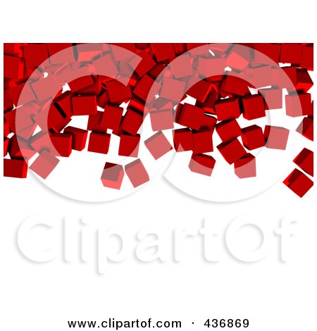 Royalty-Free (RF) Clipart Illustration of 3d Red Cubes Falling Over White by chrisroll
