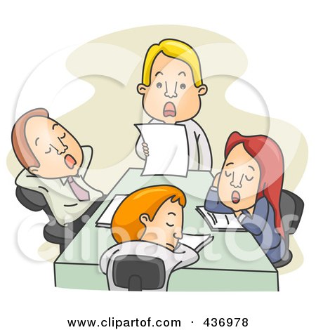 Royalty-Free (RF) Clipart Illustration of Employees Sleeping During A Board Meeting by BNP Design Studio
