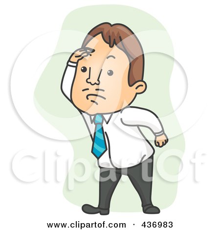 Royalty-Free (RF) Clipart Illustration of a Searching Businessman by BNP Design Studio