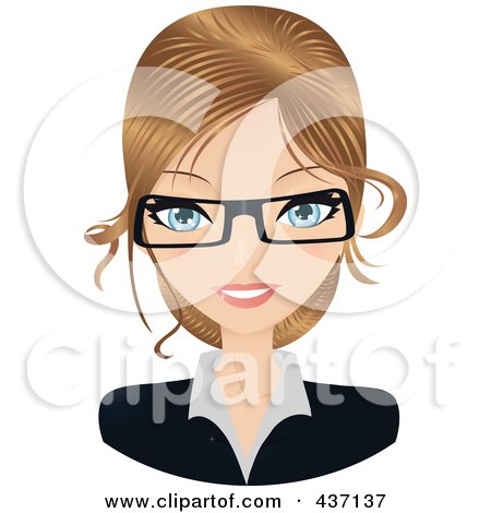 Royalty-Free (RF) Clipart Illustration of a Dirty Blond Female Secretary by Melisende Vector