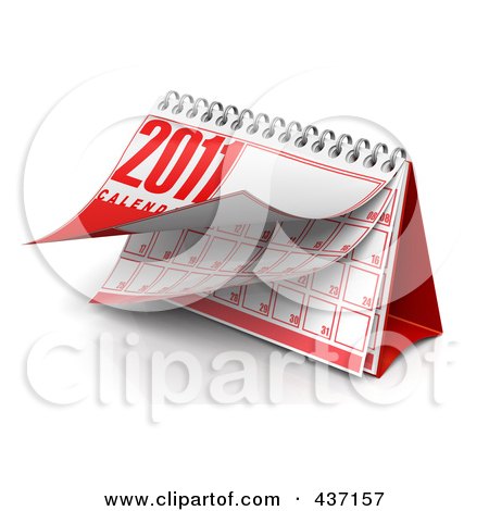 Royalty-Free (RF) Clipart Illustration of a 3d Spiral 2011 Desktop Calendar by Tonis Pan
