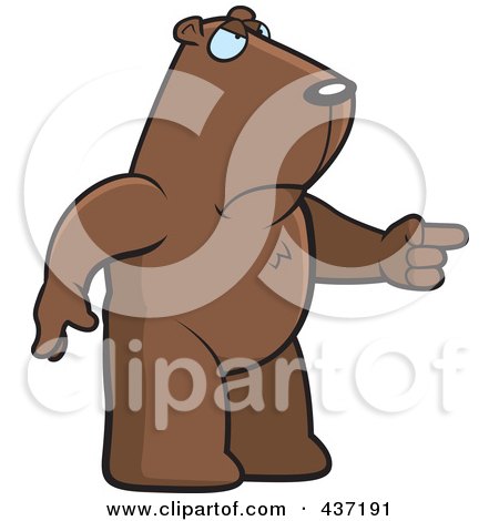 Royalty-Free (RF) Clipart Illustration of an Angry Groundhog Standing And Pointing His Finger To The Right by Cory Thoman