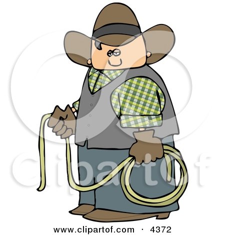 Cowboy Holding a Lasso Rope Clipart by djart