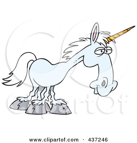 Royalty-Free (RF) Clipart Illustration of a Blue Unicorn by toonaday