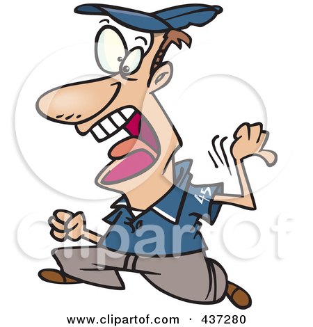 Royalty-Free (RF) Clipart Illustration of a Shouting Umpire by toonaday