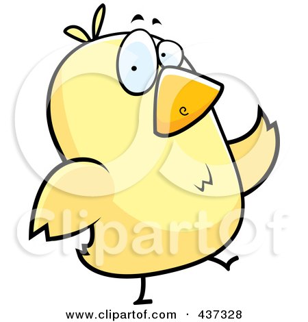 Royalty-Free (RF) Clipart Illustration of a Yellow Bird Walking by Cory Thoman