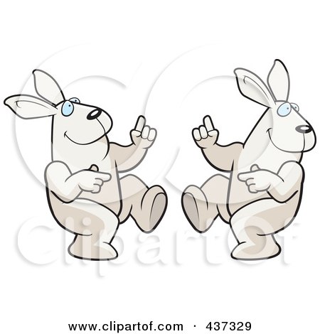 Royalty-Free (RF) Clipart Illustration of a Dancing Rabbit Couple by Cory Thoman