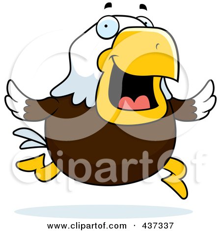 Royalty-Free (RF) Clipart Illustration of a Bald Eagle Running by Cory Thoman