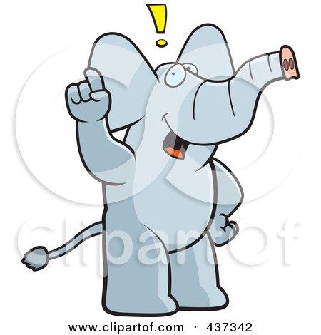 Royalty-Free (RF) Clipart Illustration of an Elephant Exclaiming by Cory Thoman