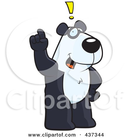 Royalty-Free (RF) Clipart Illustration of a Panda Exclaiming by Cory Thoman