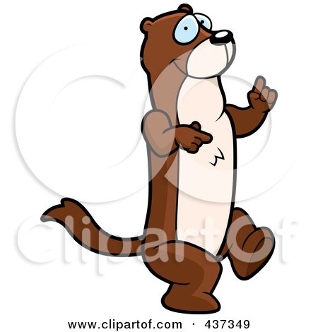 Royalty-Free (RF) Clipart Illustration of a Happy Weasel Dancing by Cory Thoman
