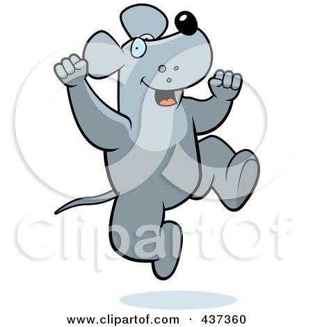 Royalty-Free (RF) Clipart Illustration of an Excited Rat Jumping by Cory Thoman