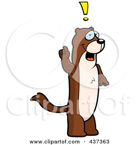 Royalty-Free (RF) Clipart Illustration of a Weasel Exclaiming by Cory Thoman