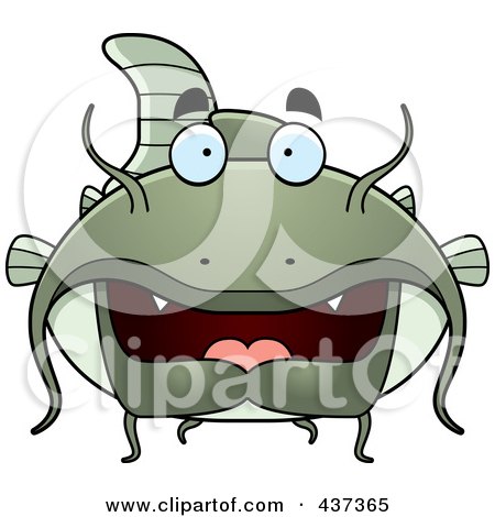 Royalty-Free (RF) Clipart Illustration of a Green Catfish by Cory Thoman