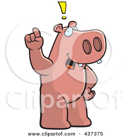 Royalty-Free (RF) Clipart Illustration of a Hippo Exclaiming by Cory Thoman