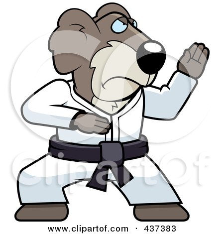 Royalty-Free (RF) Clipart Illustration of a Karate Koala With A Red Belt by Cory Thoman