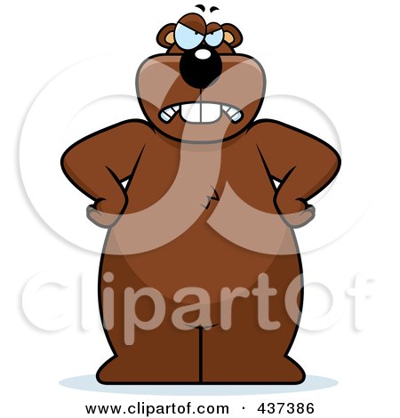 Royalty-Free (RF) Clipart Illustration of a Mad Beaver Standing Upright With His Hands On His Hips by Cory Thoman