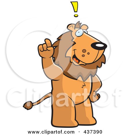 Royalty-Free (RF) Clipart Illustration of a Lion Exclaiming by Cory Thoman