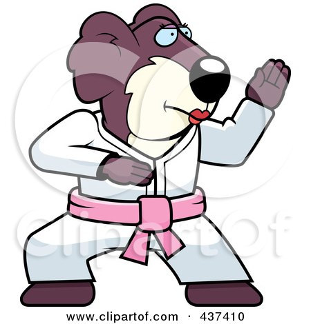 Royalty-Free (RF) Clipart Illustration of a Karate Koala With A Pink Belt by Cory Thoman