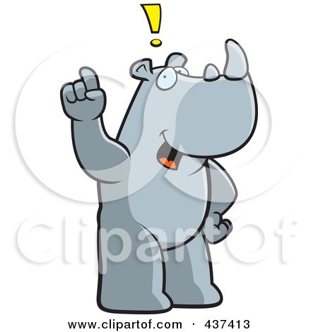 Royalty-Free (RF) Clipart Illustration of a Rhino Exclaiming by Cory Thoman