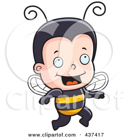 Royalty-Free (RF) Clipart Illustration of a Happy Bee Boy Running by Cory Thoman