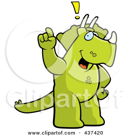 Royalty-Free (RF) Clipart Illustration of a Triceratops Exclaiming by Cory Thoman