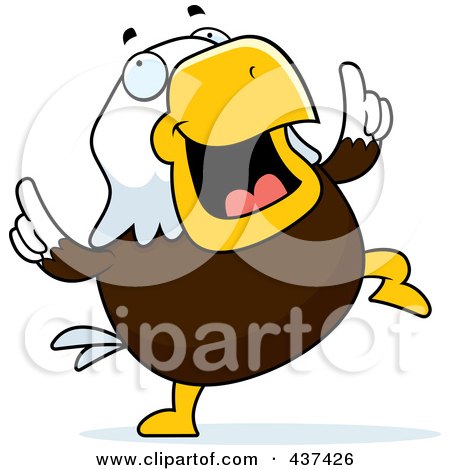 Royalty-Free (RF) Clipart Illustration of a Bald Eagle Dancing by Cory Thoman