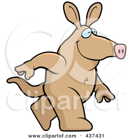 Royalty-Free (RF) Clipart Illustration of a Walking Aardvark by Cory Thoman