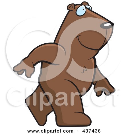 Royalty-Free (RF) Clipart Illustration of a Walking Groundhog by Cory Thoman