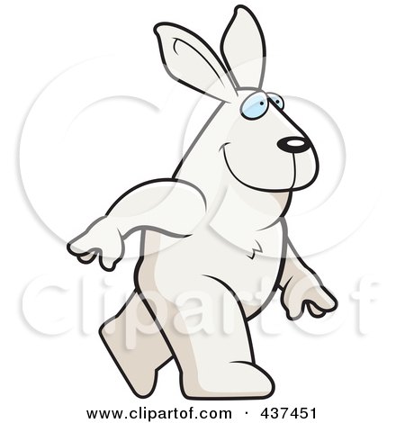 Royalty-Free (RF) Clipart Illustration of a Walking Rabbit by Cory Thoman