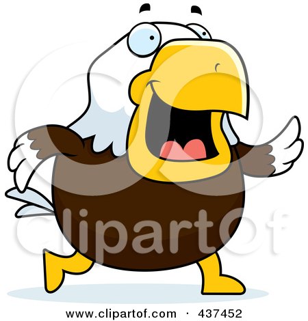 Royalty-Free (RF) Clipart Illustration of a Bald Eagle Walking by Cory Thoman