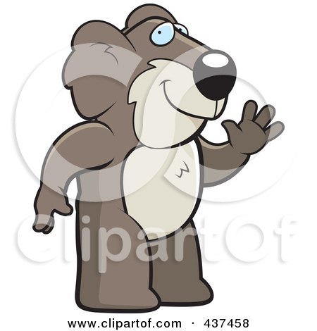Royalty-Free (RF) Clipart Illustration of a Friendly Koala Standing And Waving by Cory Thoman