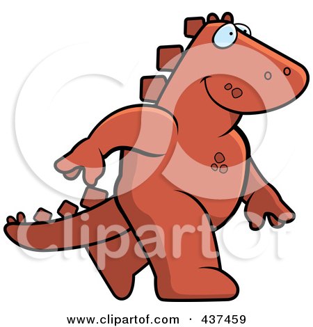 Royalty-Free (RF) Clipart Illustration of a Walking Dino by Cory Thoman