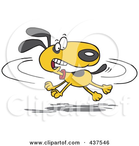 Royalty-Free (RF) Clip Art Illustration of a Cartoon Dog Chasing His Tail by toonaday
