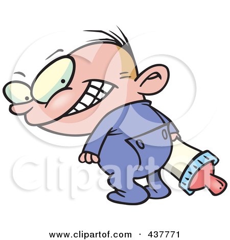 Royalty-Free (RF) Clip Art Illustration of a Cartoon Baby Grinning Evily Over His Shoulder by toonaday